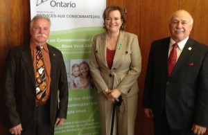 MinisterTracy MacCharles with OREA President Phil Dorner and Government Relations Committee Chair Richard Leroux