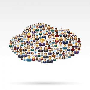 Cloud made of business people
