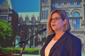 NDP leader, Andrea Horwath, speaks to REALTOR® delegates