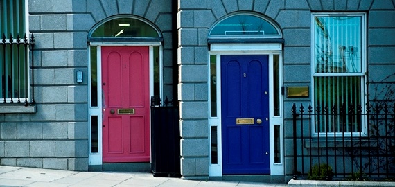 pink & purple doors